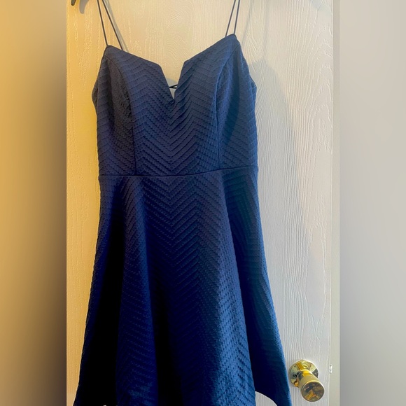 city studio navy blue dress City Studios Juniors' Lace-Sleeve Dress Navy Size 5